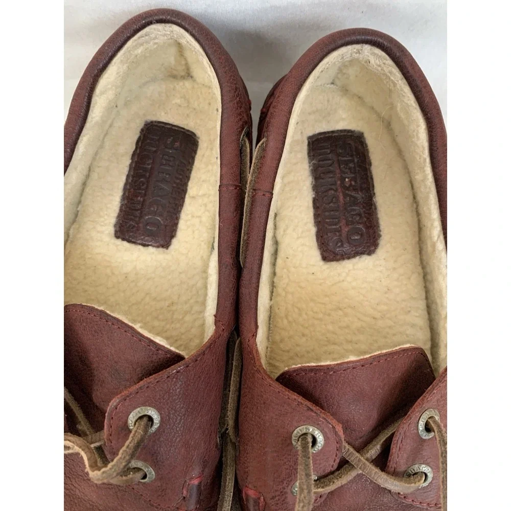 SEBAGO Docksides-Suede Sherpa Lined Shoes  Women's US 6.5 Rustic Chili‎ Red)
